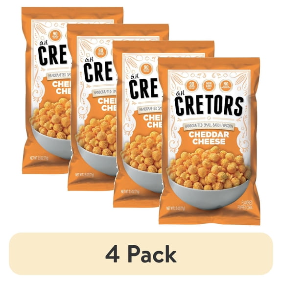 (4 pack) G.H. Cretors Cheddar Cheese Corn, 6.5 Oz