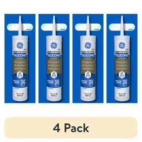 (4 pack) GE Advanced Silicone Window & Door Sealant, Pack of 1, Clear 10.1 fl oz Cartridge