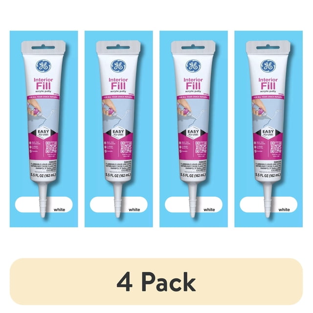 Pathc Wall (4 pack) GE Interior Fill Wall Repair, Pack of 1, White 5.5 oz Tube ...