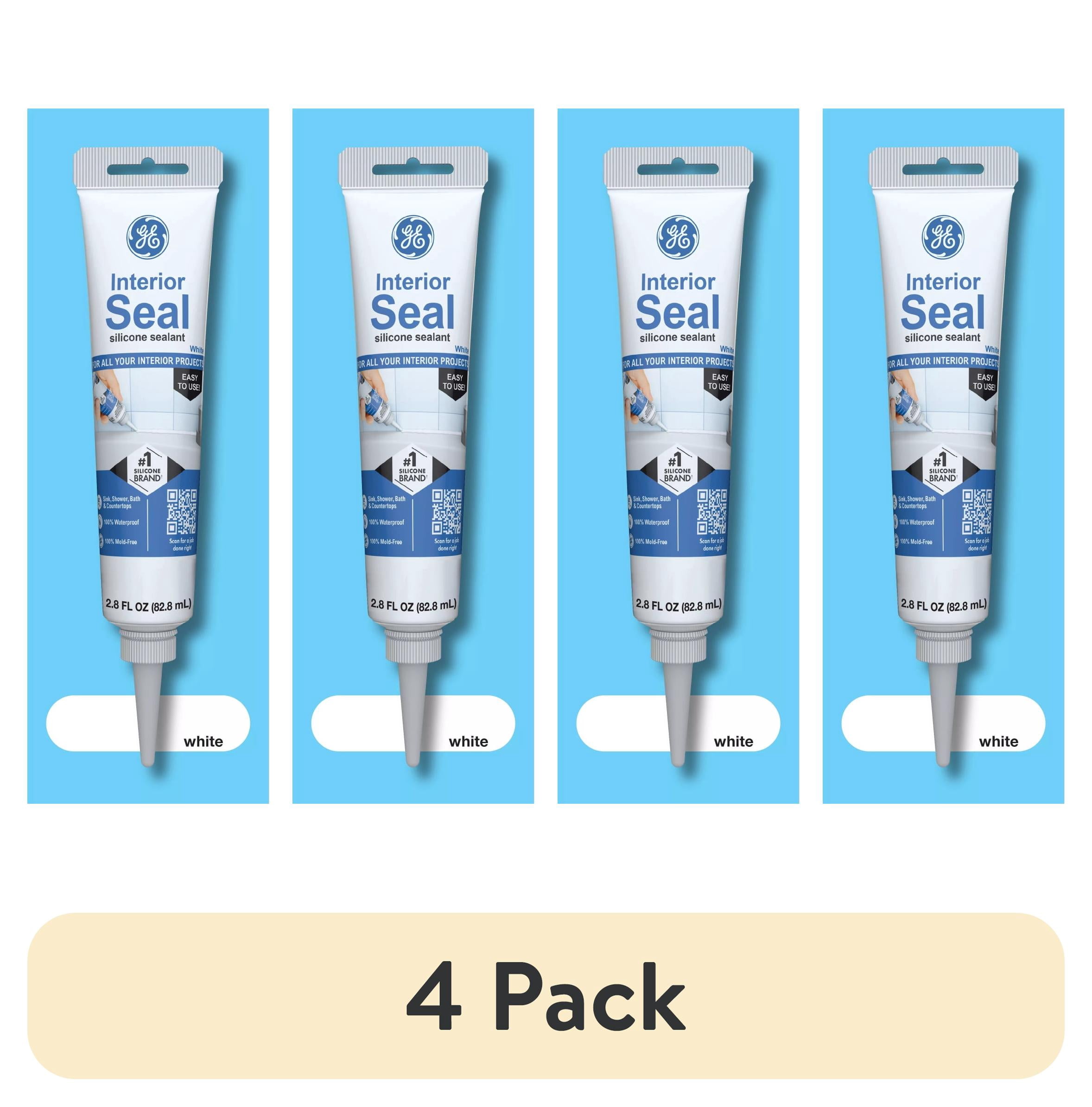 (4 pack) GE Interior Seal Kitchen & Bath, Pack of 1, White 2.8 oz Tube