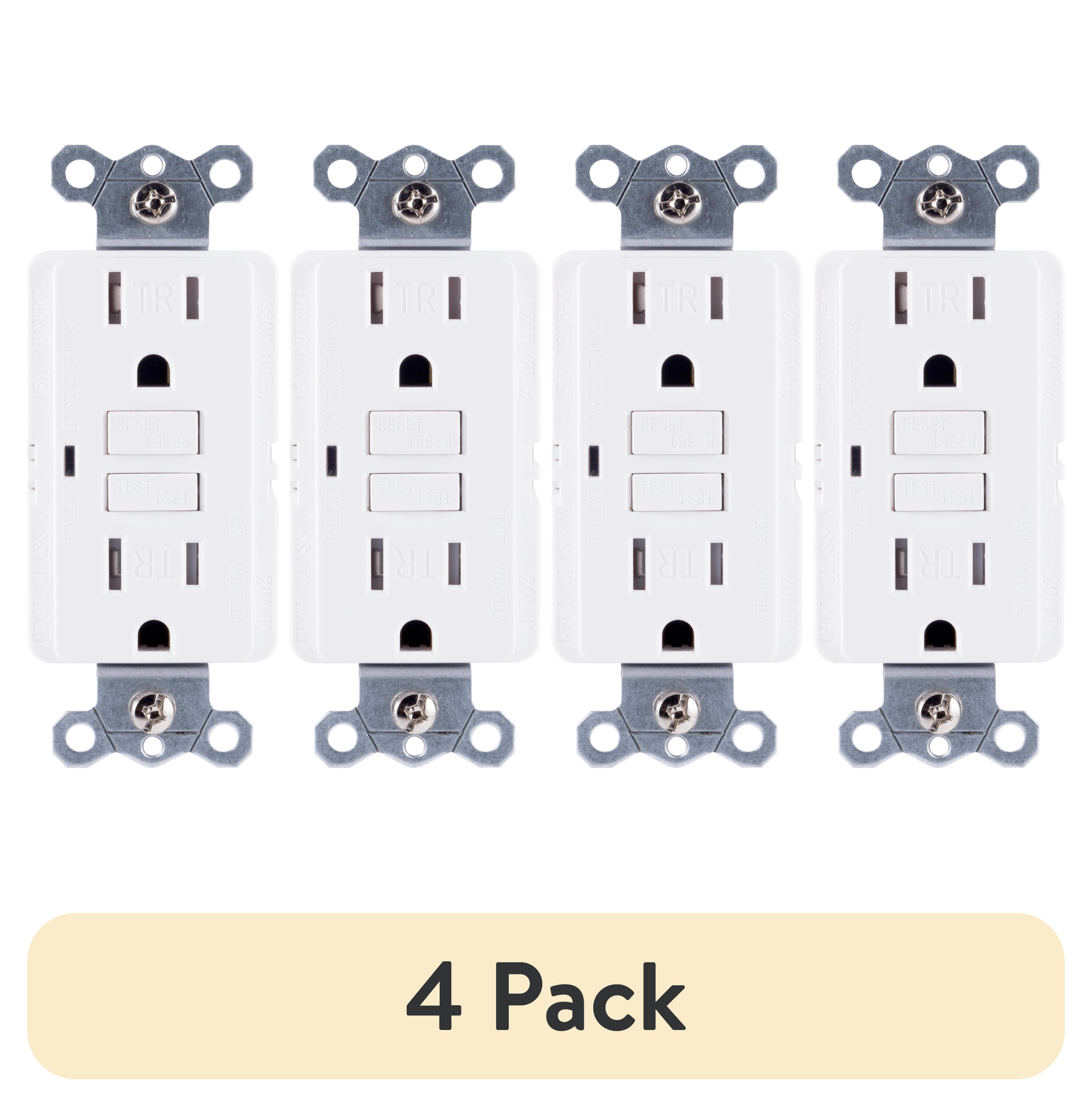 (4 pack) GE Tamper-Resistant GFCI Outlet, 15Amp Self-Testing, White ...
