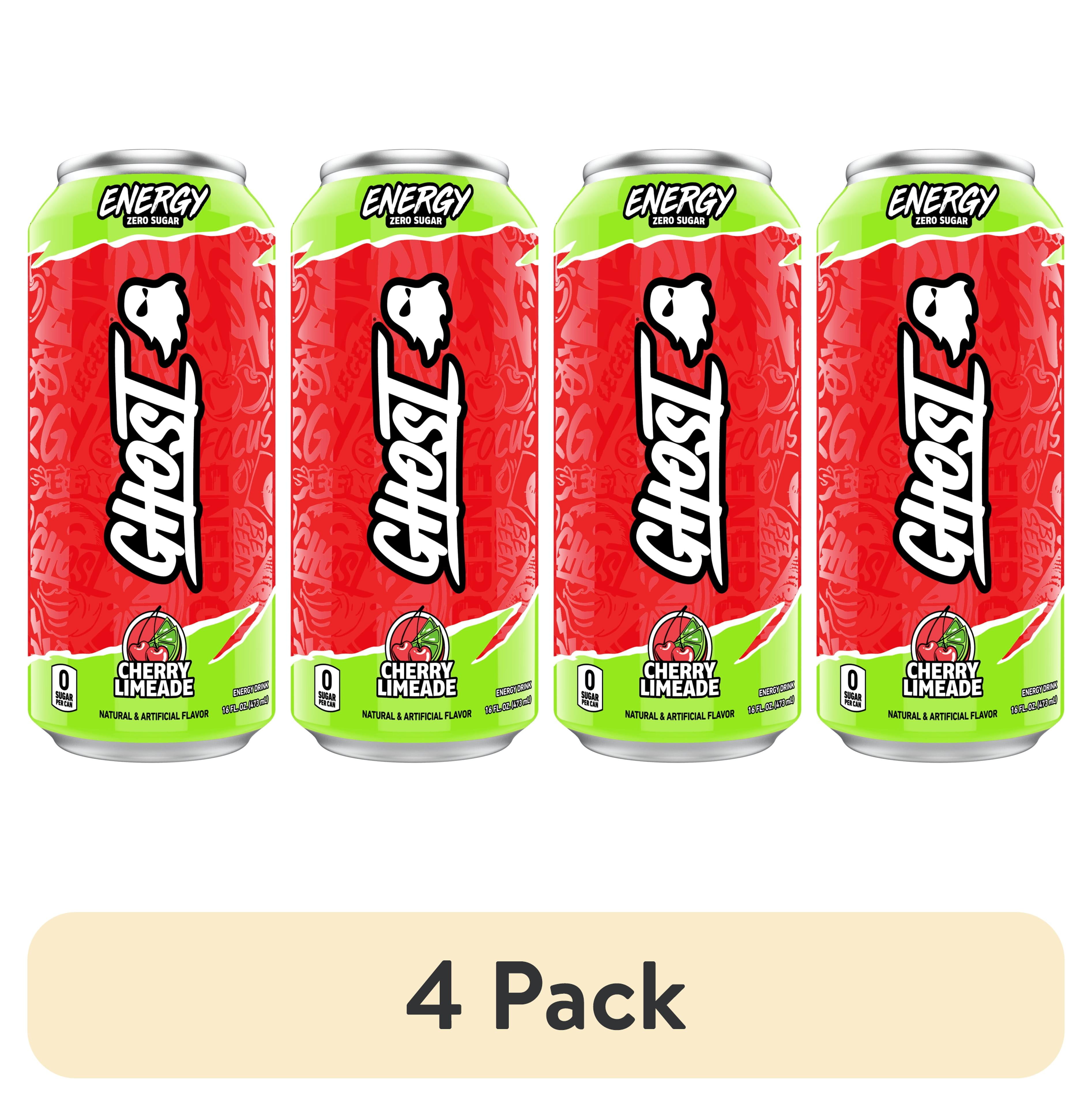 4 pack) GHOST® ENERGY Zero Sugars Energy Drink, Cherry Limeade