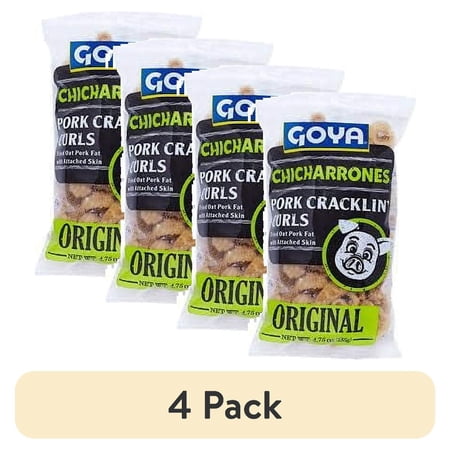 (4 pack) Goya Chicharrones Pork Cracklin' Curls Original 4.75 Oz