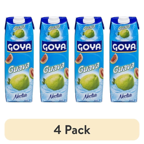 (4 pack) GOYA Guava Fruit Nectar, 33.8 Fl Oz