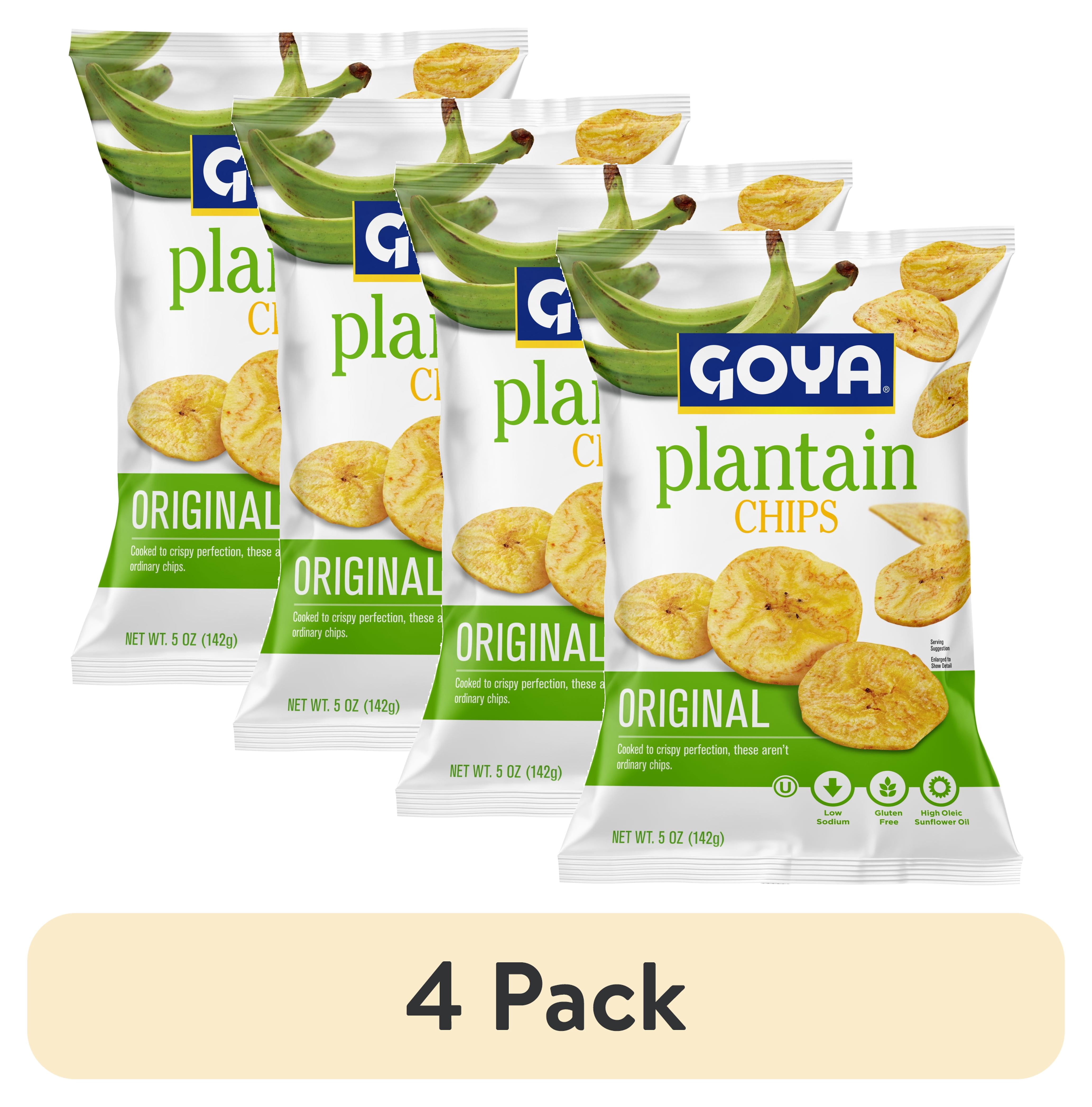 (4 pack) GOYA Plantain Chips, 5 oz Bag