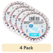 (4 pack) Great Value Wavy Stripes Greaseproof Cupcake Liners, 24 Count