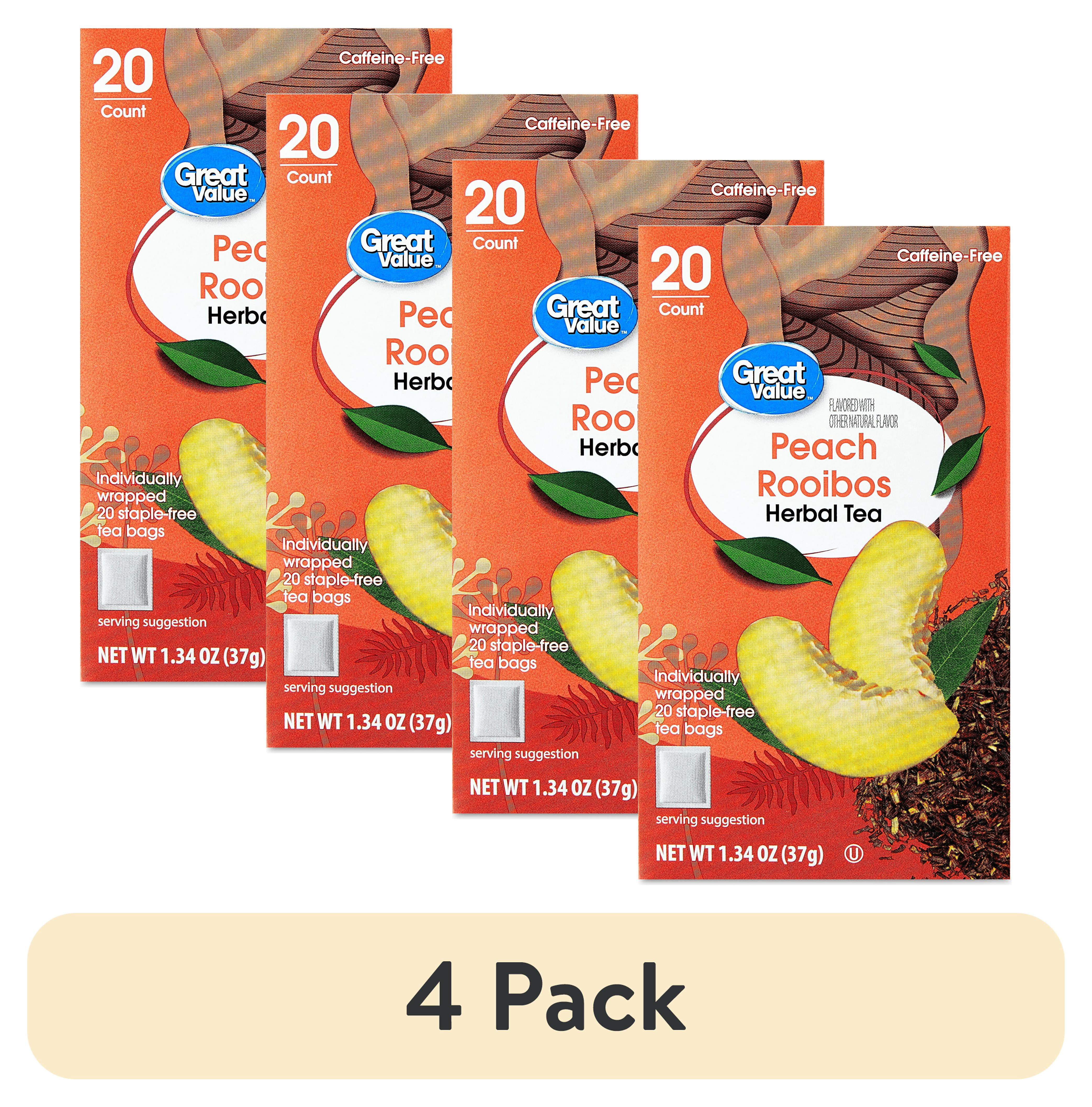 (4 pack) GV Peach Rooibos Herbal Tea