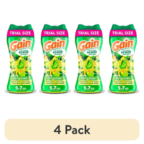 (4 pack) Gain Laundry Scent Beads, Fireworks In-Wash Scent Booster, Original Scent, 5.7oz