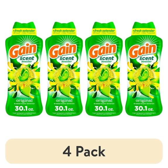 (4 pack) Gain Laundry Scent Beads, Fireworks In-Wash Scent Booster, Original Scent, 30.1oz