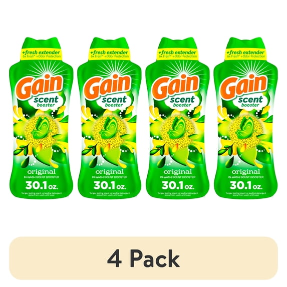 (4 pack) Gain Laundry Scent Beads, Fireworks In-Wash Scent Booster, Original Scent, 30.1oz