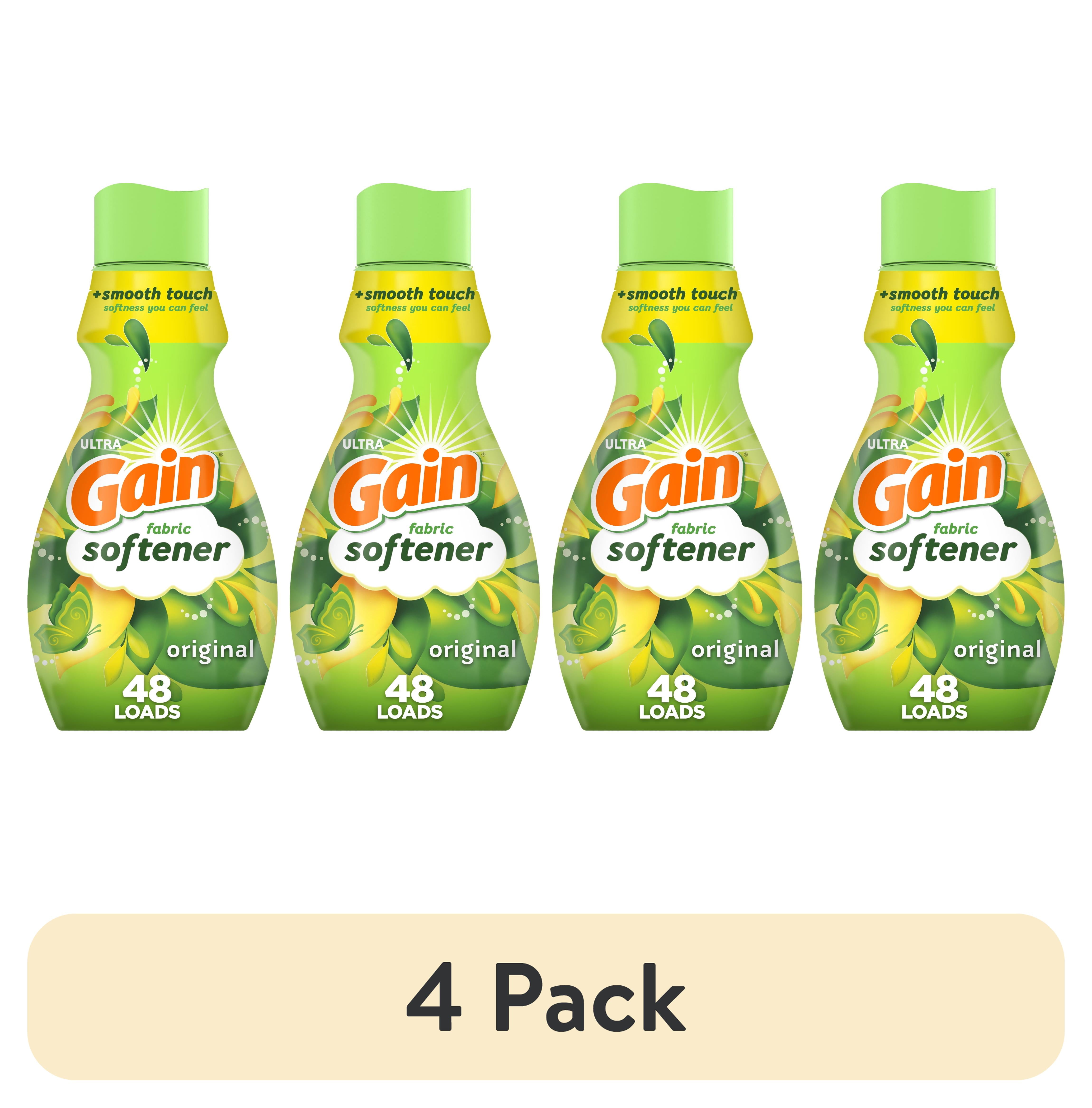 (4 pack) Gain Laundry Liquid Fabric Softener, Original Scent, Fabric Conditioner, 35 fl oz, 48 Loads