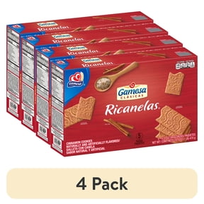 (4 pack) Gamesa, Ricanelas Cinnamon Cookies, 17.2 oz Box, 5 Individually Wrapped Sleeves