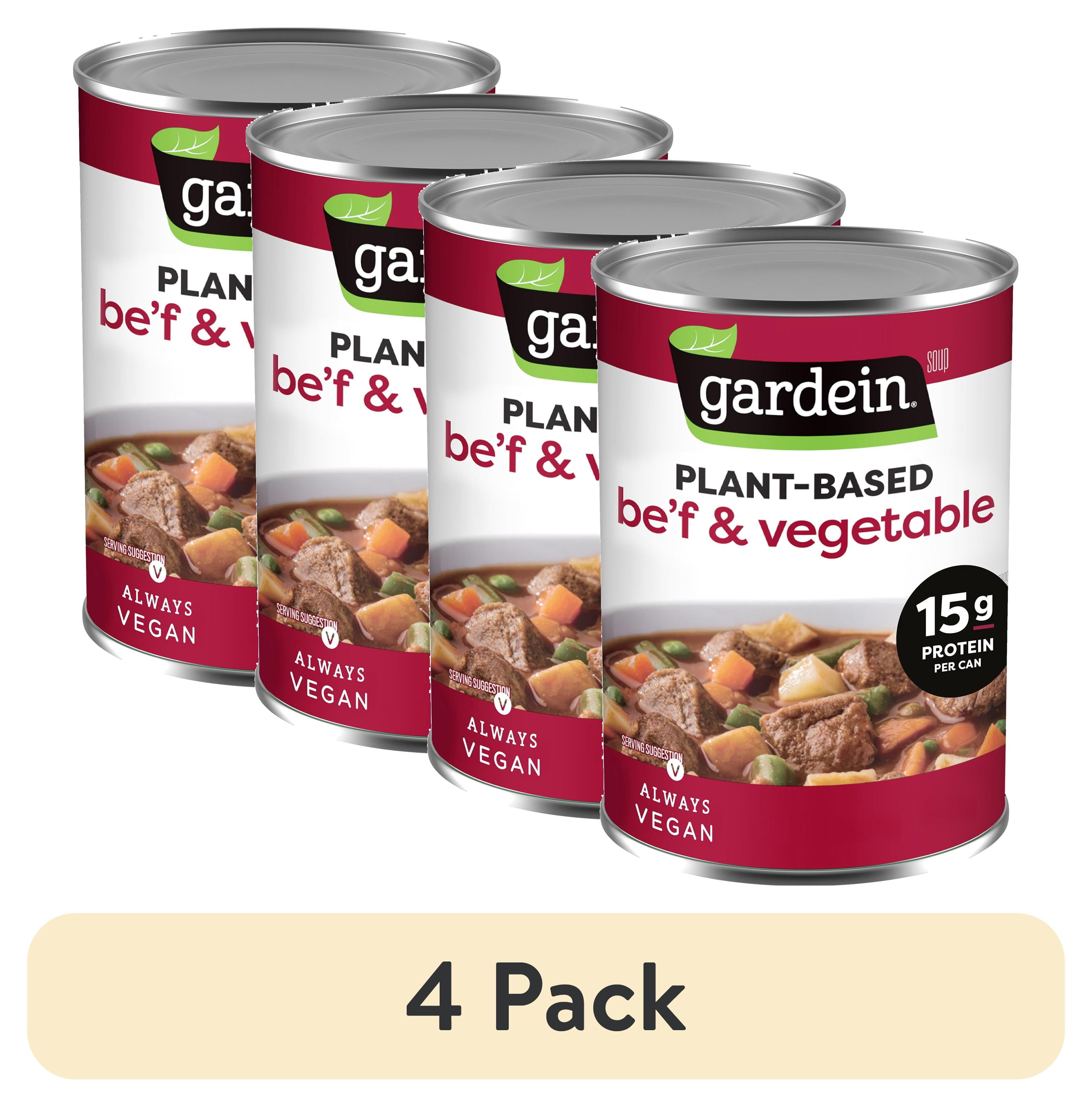 (4 pack) Gardein Plant-Based Be'f and Country Vegetable Soup, Vegan, 15 oz.