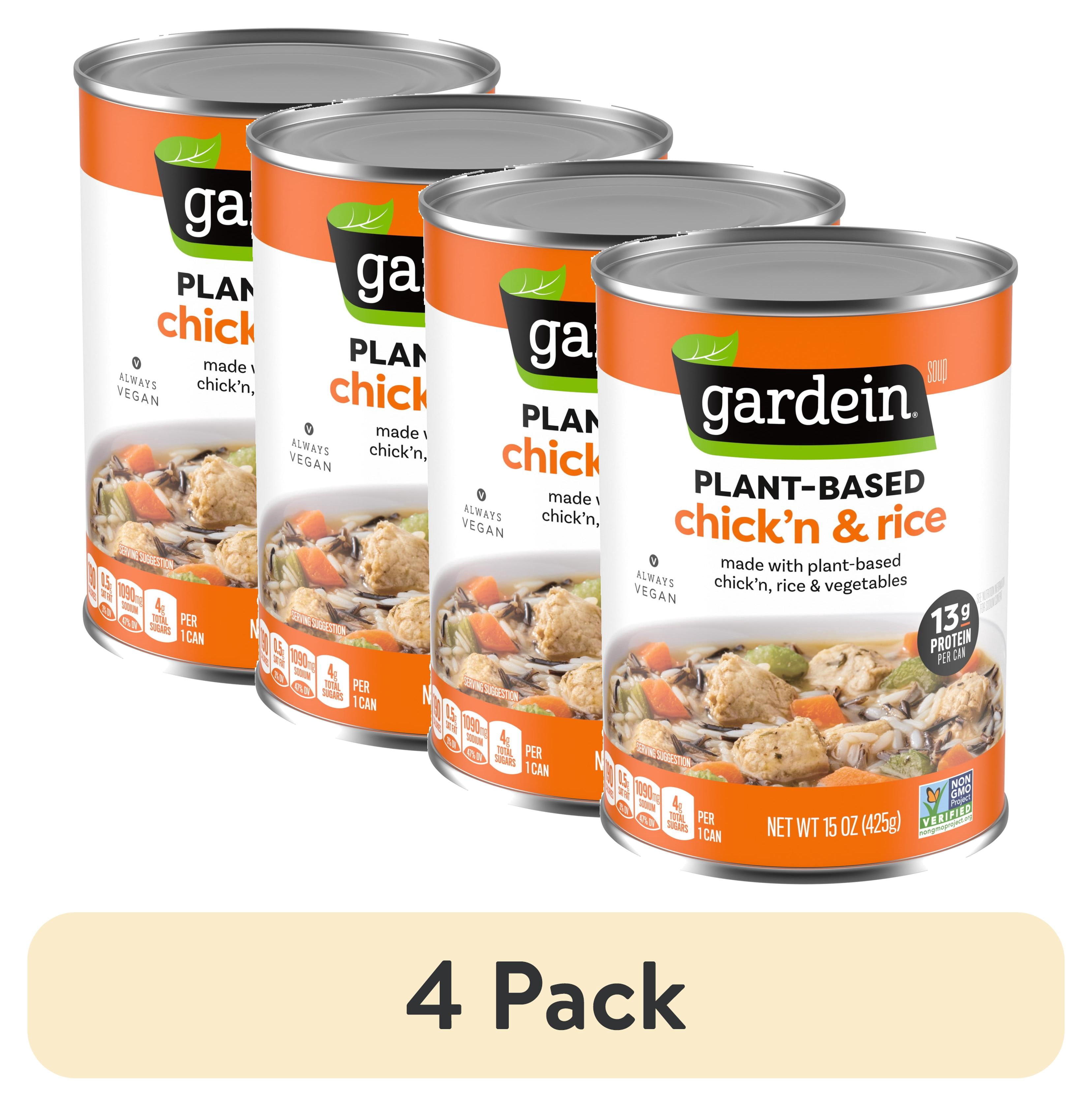 (4 pack) Gardein Plant-Based Chick'n & Rice Soup, Vegan, 15 oz.