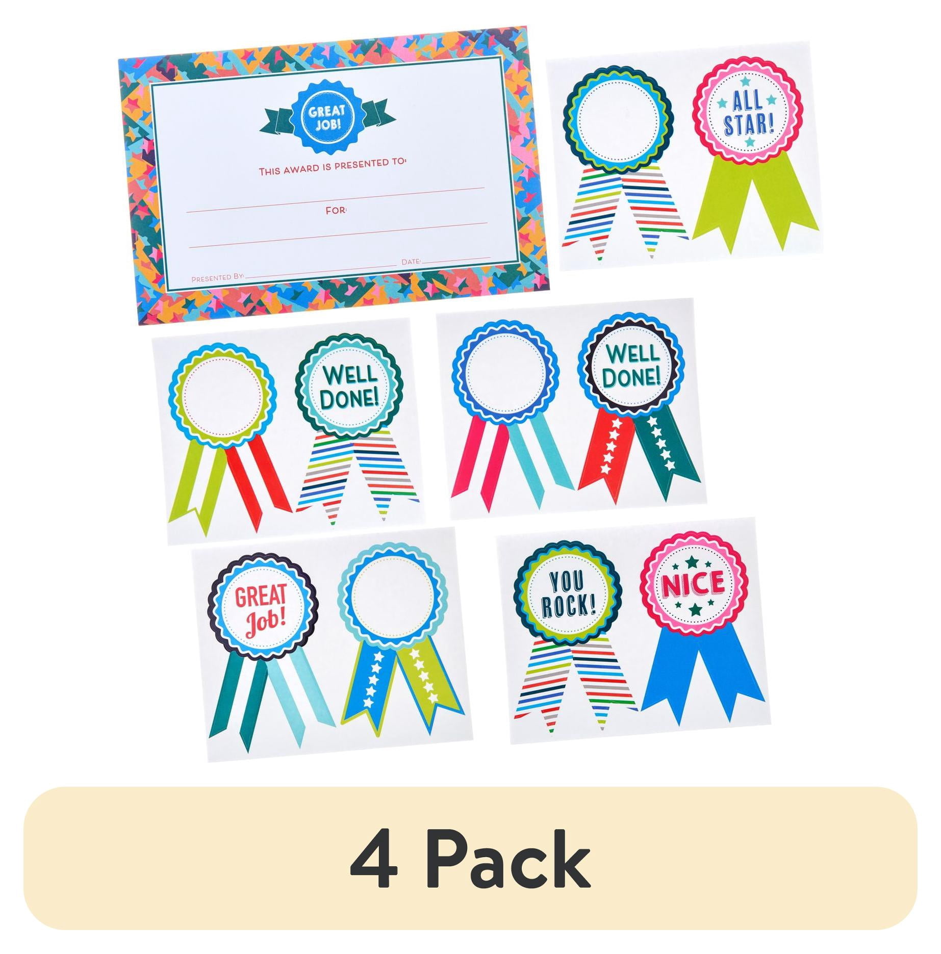 (4 pack) Gartner Studios "Great Job" Certificates, Unisex, Paper Recognition Awards, 20 Pack