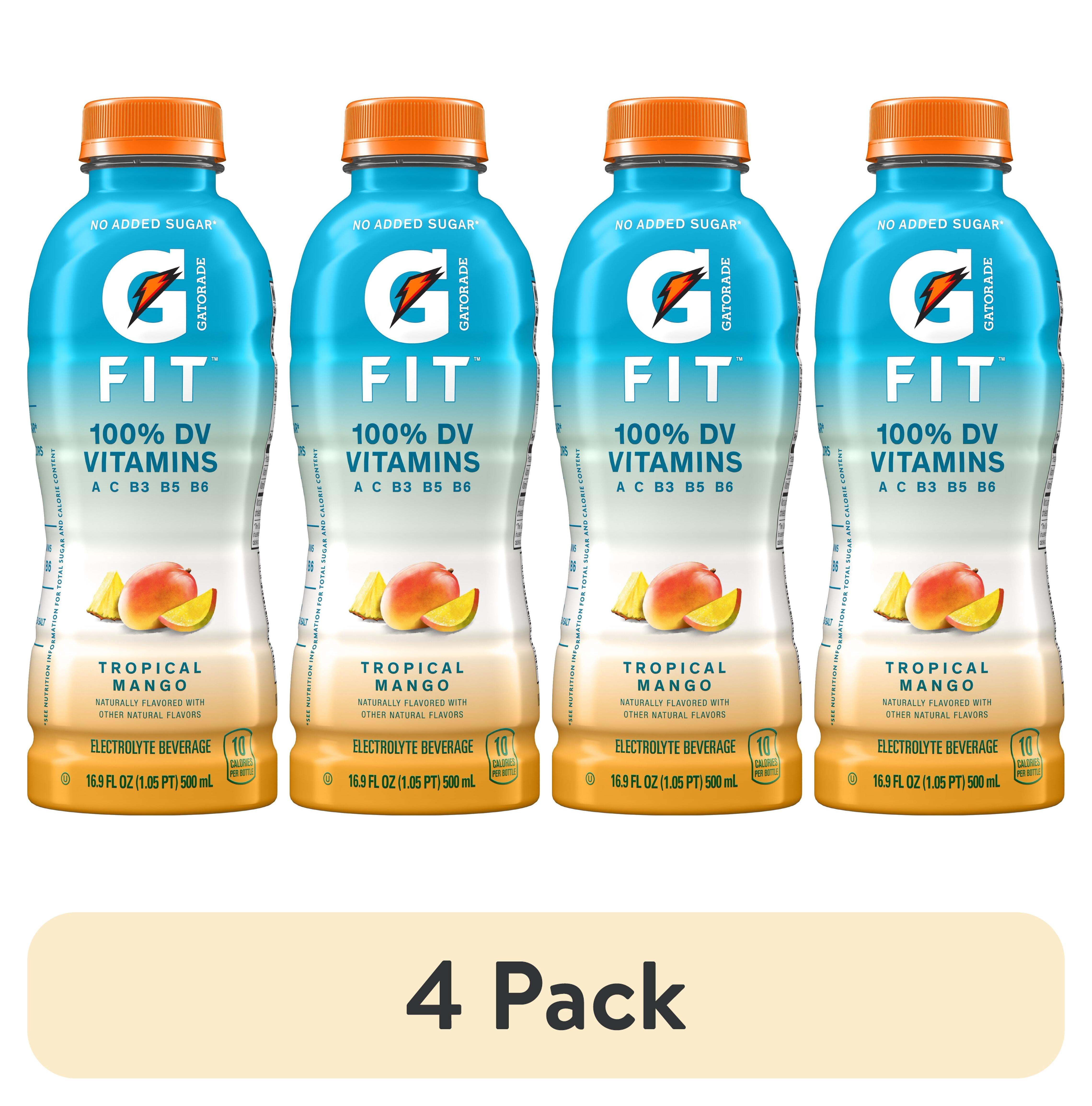 (4 pack) Gatorade Fit Tropical Mango Sports Drink, 16.9 fl oz, 1 Count Bottle