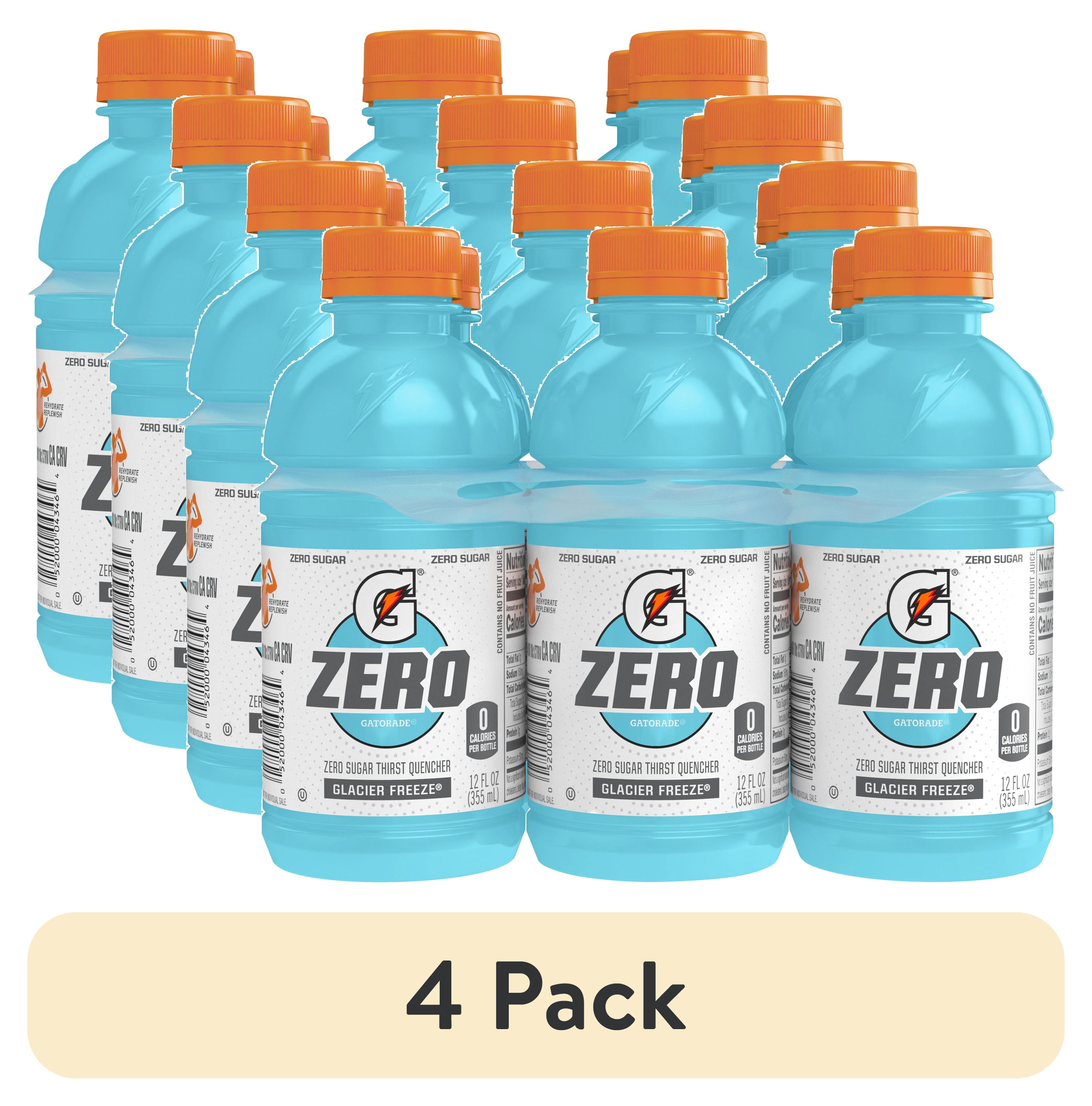 (4 pack) Gatorade Zero Sugar Thirst Quencher Glacier Freeze Sports Drink, 12 fl oz, 6 Count