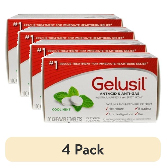 (4 pack) Gelusil Chewable Tablets, 100 Ct