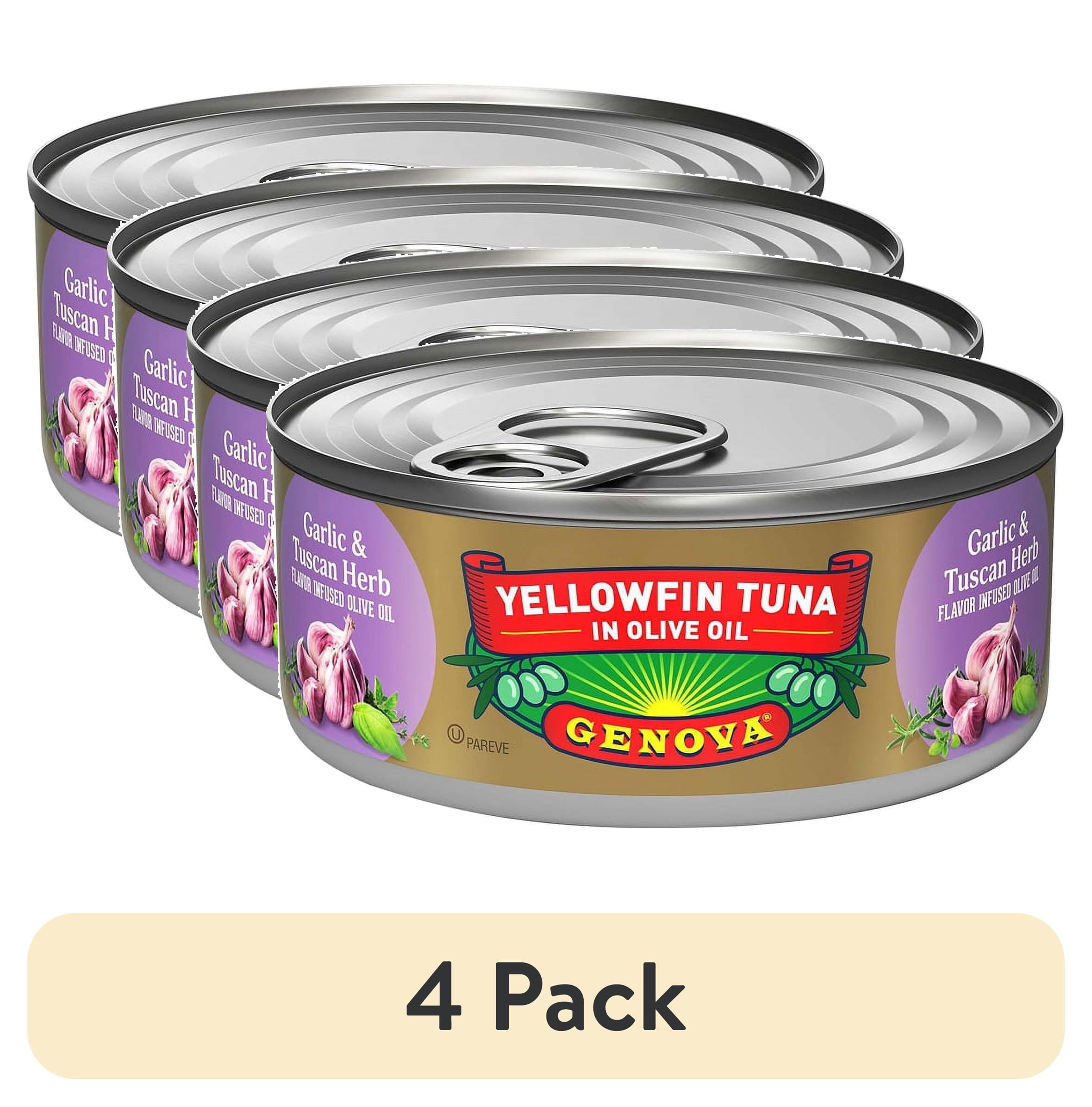 (4 pack) Genova Premium Yellowfin Tuna in Garlic and Tuscan Herb Infused Olive Oil 5 oz