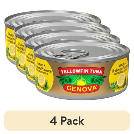 (4 pack) Genova Premium Yellowfin Tuna in Lemon and Herbes de Provence Infused Olive Oil 5 oz