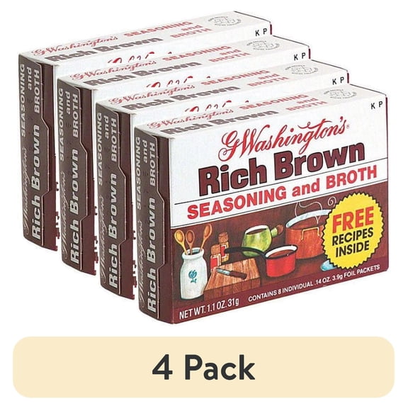 (4 pack) George Washington Broth, Brown, 1.1 Ounces