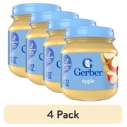 4 pack Gerber 1st Foods Natural for Baby Baby Food, Apple, 4 oz Jar