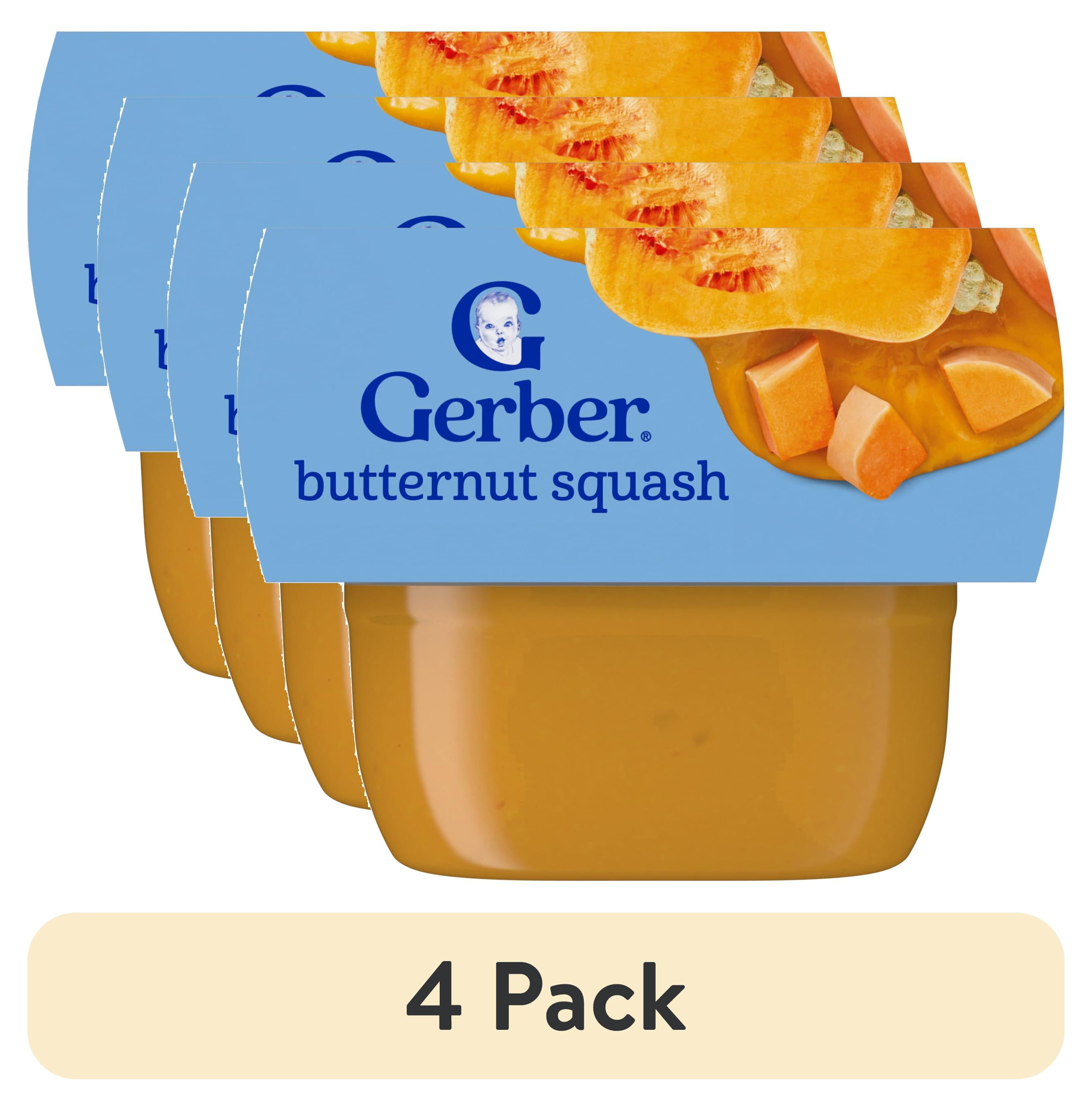 (4 pack) Gerber 1st Foods Natural for Baby Baby Food, Butternut Squash, 2 oz Tubs (2 Pack)