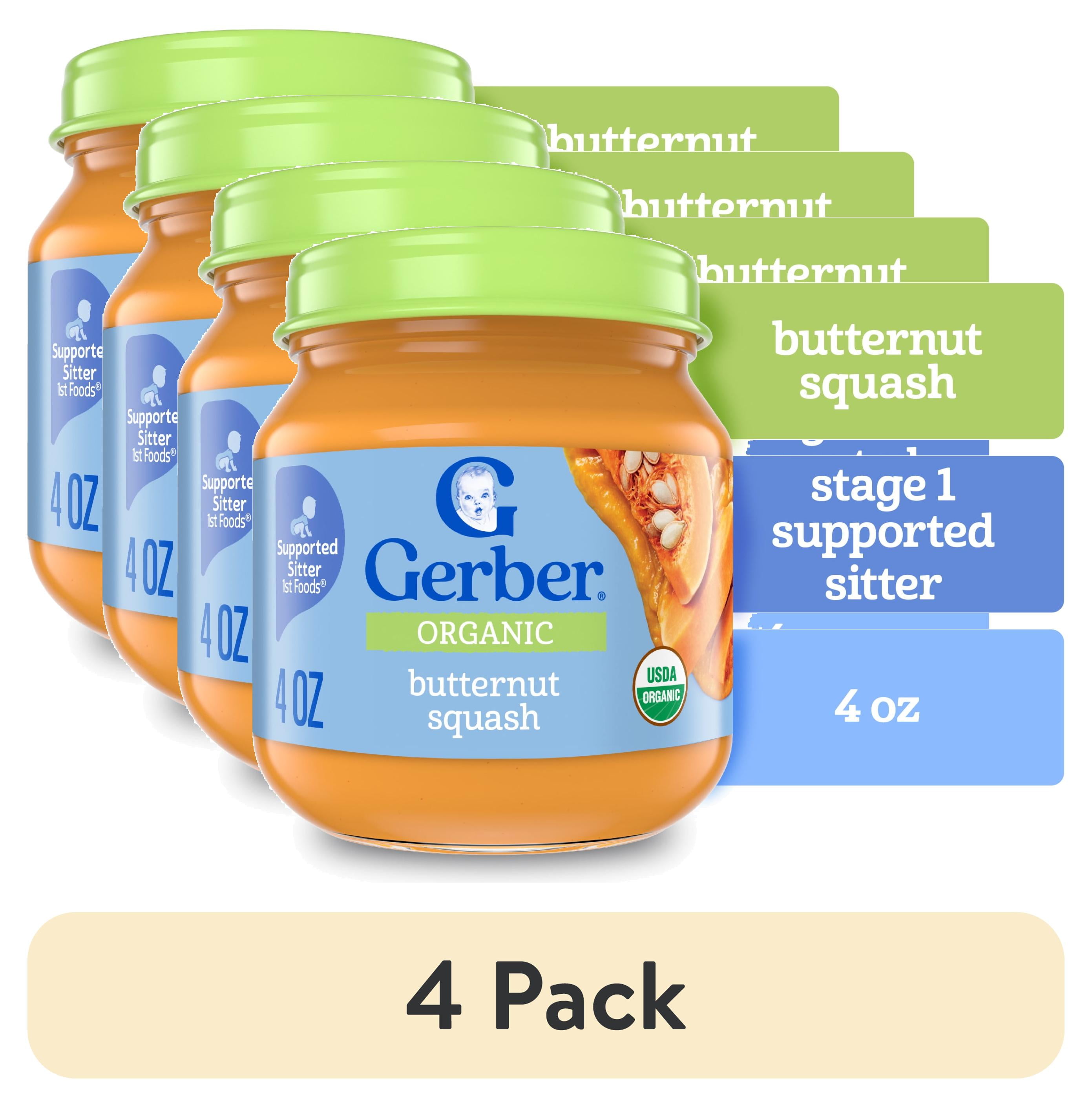 pack) Gerber Stage Baby Food, Organic Butternut Squash Jar