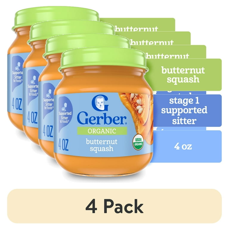 pack) Gerber Stage Baby Food, Organic Butternut Squash Jar - Main Image