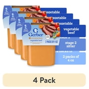 (4 pack) Gerber 2nd Foods PowerBlend Baby Food Vegetable Beef, 4 oz Tubs (2 Pack)