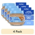 thumbnail image 1 of (4 pack) Gerber Stage 2 Baby Food, Turkey and Gravy Jar, Baby Food Poultry Puree, Baby Mealtime, Baby Puree Jars Glass 2.5 oz, 1 of 17