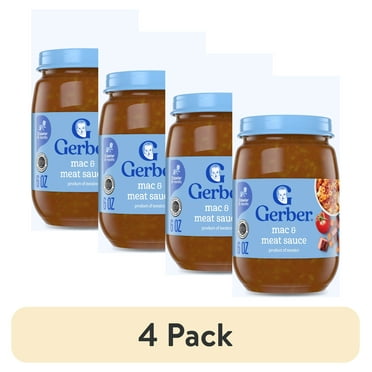 (4 pack) Gerber 3rd Foods Mealtime for Baby Baby Food, Mac & Meat Sauce, 6 oz Jar