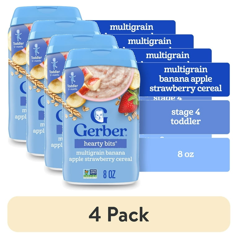 pack) Gerber Cereal for Toddler Grain Grow, Hearty Bits