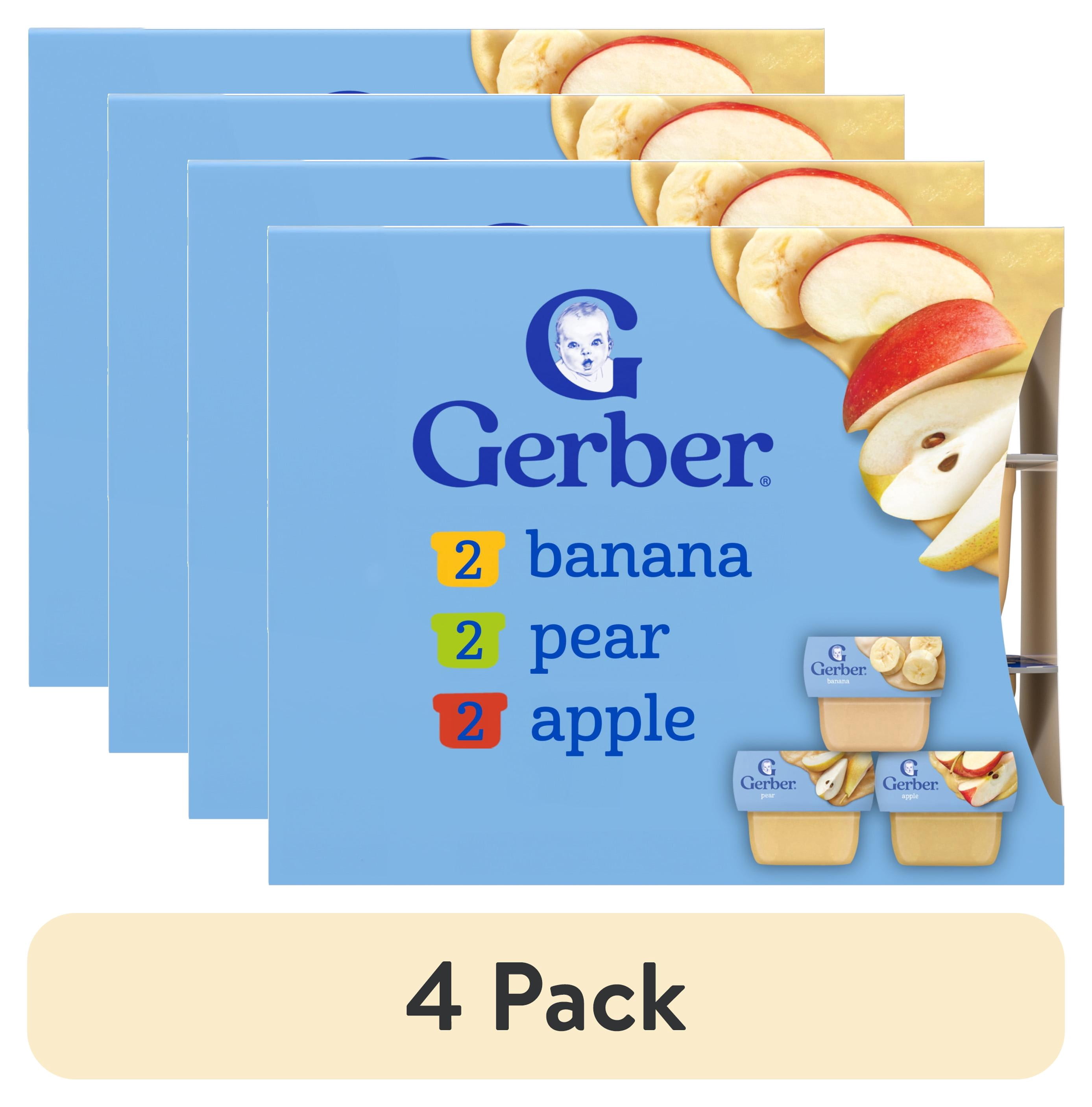 (4 pack) Gerber My 1st Fruits Starter Kit, Baby Food Puree, 2 oz Tubs, Variety (6 Pack)