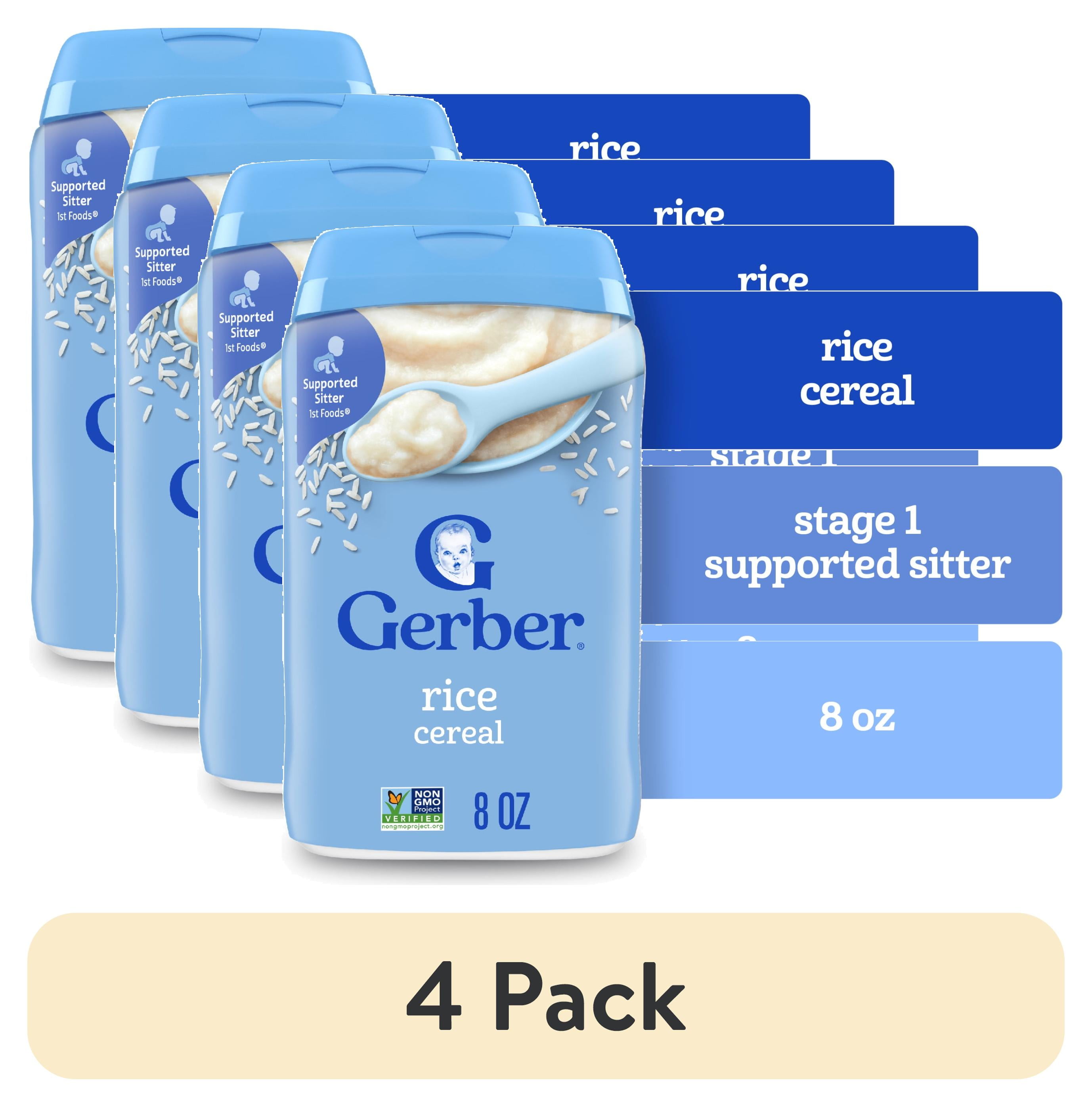 pack) Gerber Stage Baby Food, Baby Oatmeal Cereal, 8g Whole