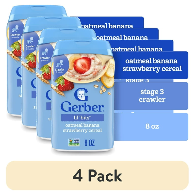 pack) Gerber Stage Baby Food, Oatmeal Banana Strawberry Cereal