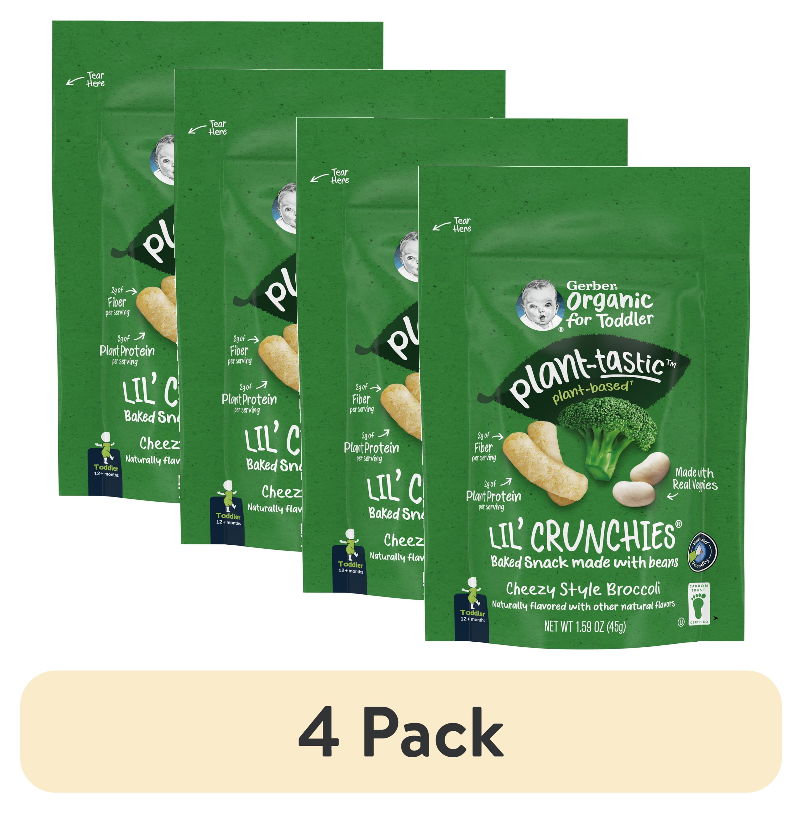 4 pack) Gerber Toddler Baby Food Snacks, Cheezy Style Broccoli