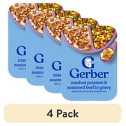 (4 pack) Gerber Mealtime for Toddler, Mashed Potatoes & Seasoned Beef in Gravy with Vegetables, 6.6 oz
