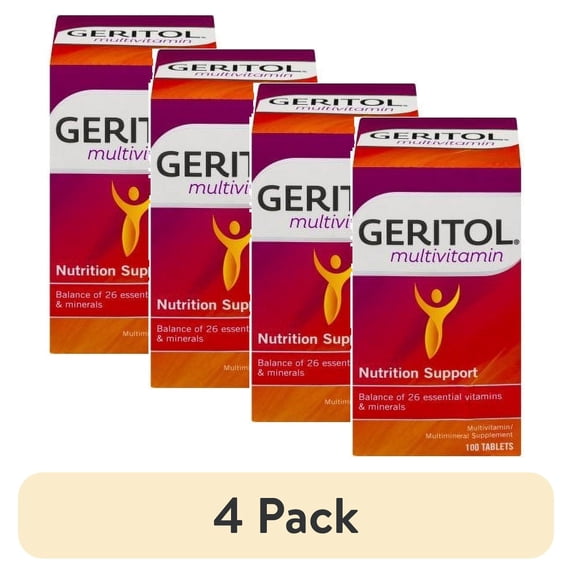 (4 pack) Geritol Multivitamin 100 Tab (formerly called Geritol Complete - same product!)
