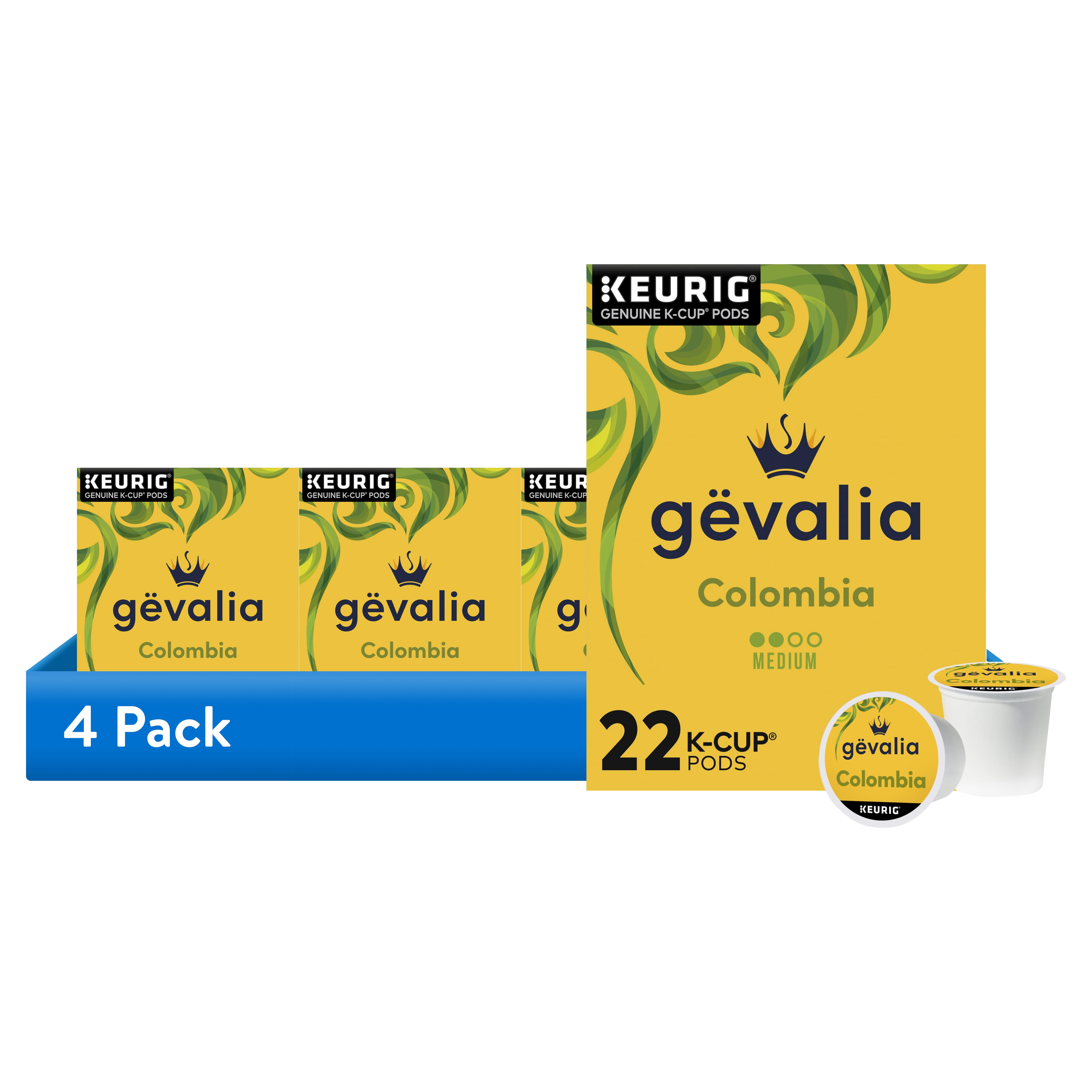 (4 pack) Gevalia Colombia Medium Roast K-Cup® Coffee Pods, 22 ct Box