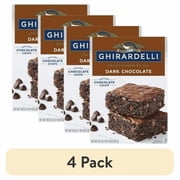(4 pack) GHIRARDELLI Dark Chocolate Premium Brownie Mix, Includes Chocolate Chips, 20 oz Box