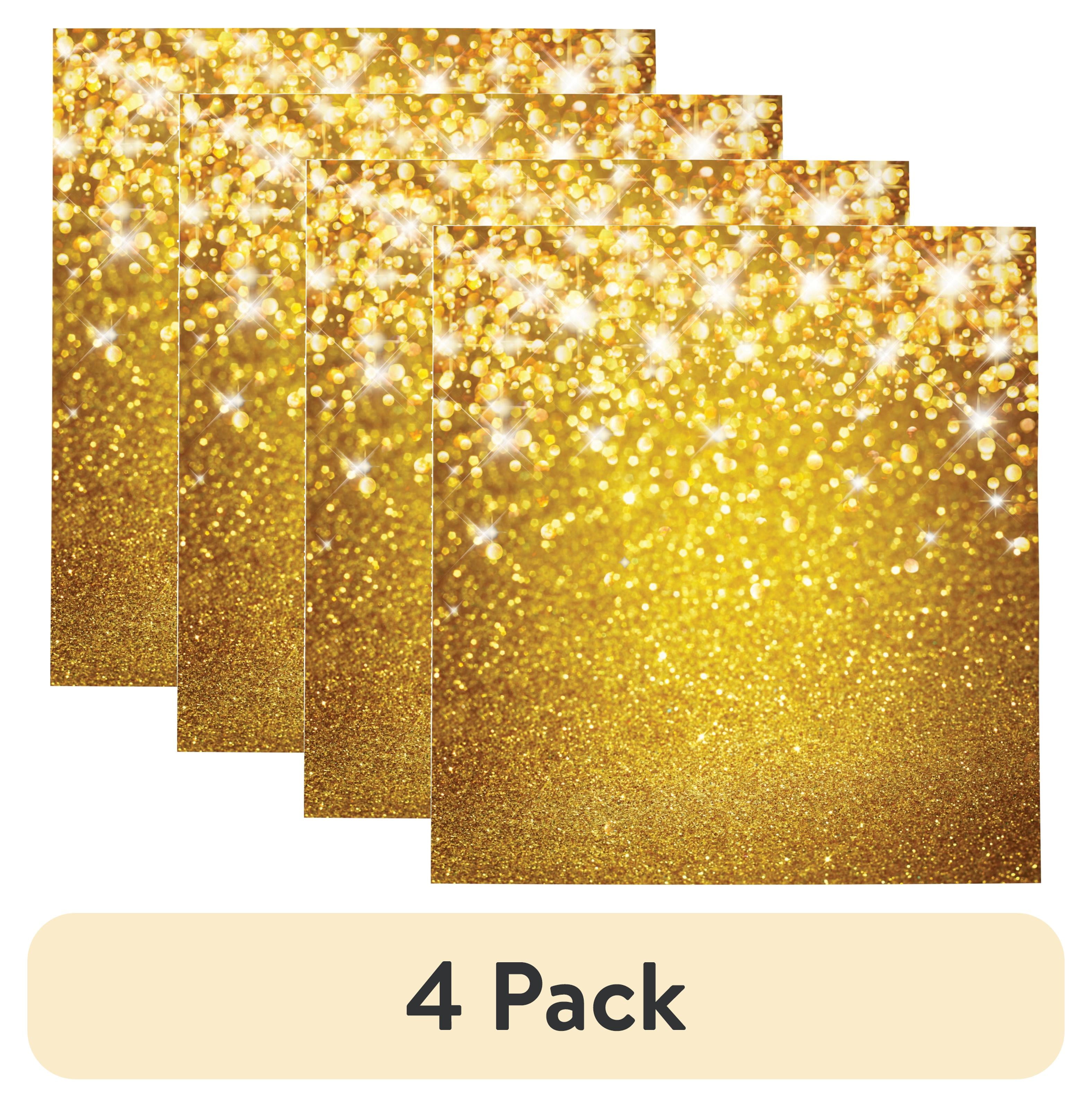 (4 pack) Giant Gold Glitter Photo Booth and Party Wall Hanging Backdrop, 65" x 71", for Teens and Adults, 1-Pack
