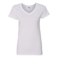 thumbnail image 1 of (4 pack) Gildan Women's Short Sleeve V Neck T-Shirt for Crafting - White, Size 2XL, Soft Cotton, Classic Fit, 1-Pack Blank Tee, 1 of 6