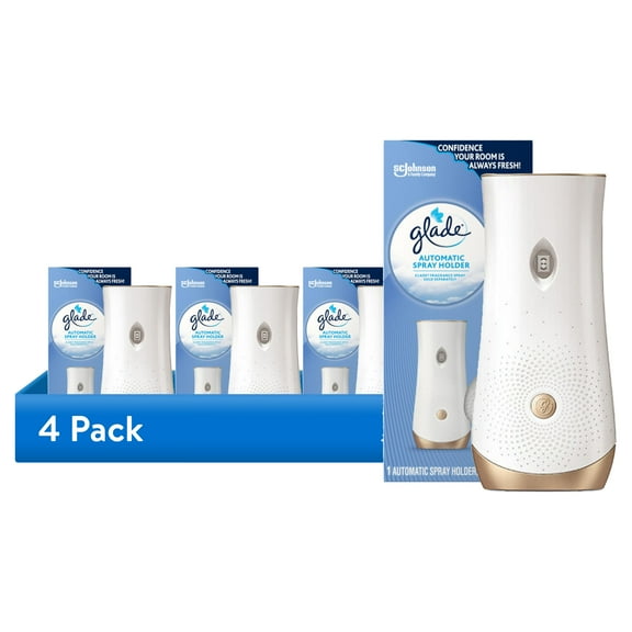 (4 pack) Glade Automatic Spray Holder, Battery-Operated Air Freshener Spray, 10.2 oz, 1 Count