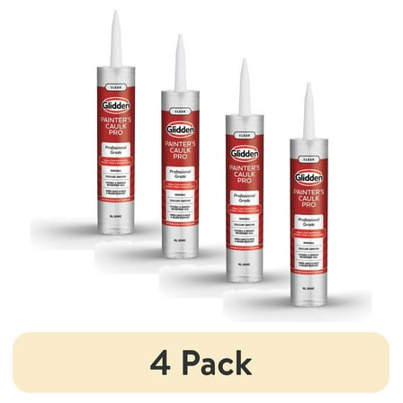 (4 pack) Glidden 10.1 fl oz Painter's Multi-Purpose Interior/Exterior Caulk Pro, Clear