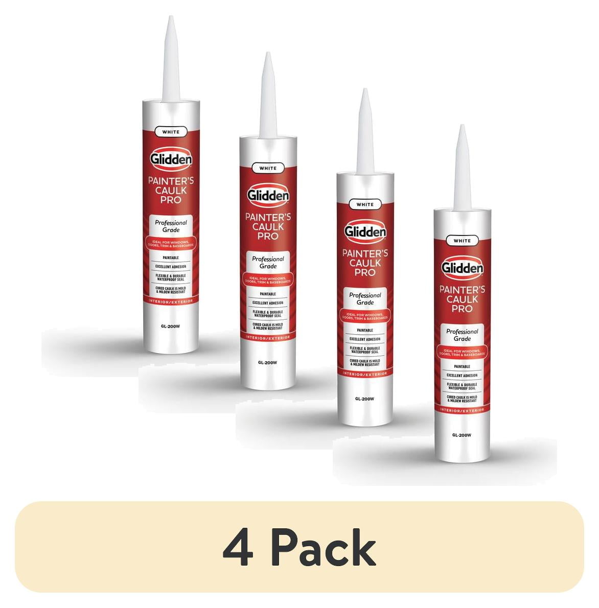 (4 pack) Glidden Painter's Caulk Pro 10.1 Fl. Oz. Multi-Purpose Acrylic Caulk, White