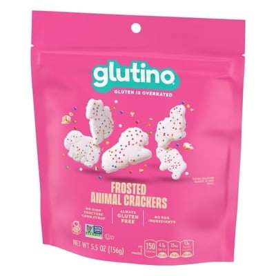 4 pack Glutino Gluten Free Frosted Animal Crackers, Gluten Free Snacks, 5.5 oz