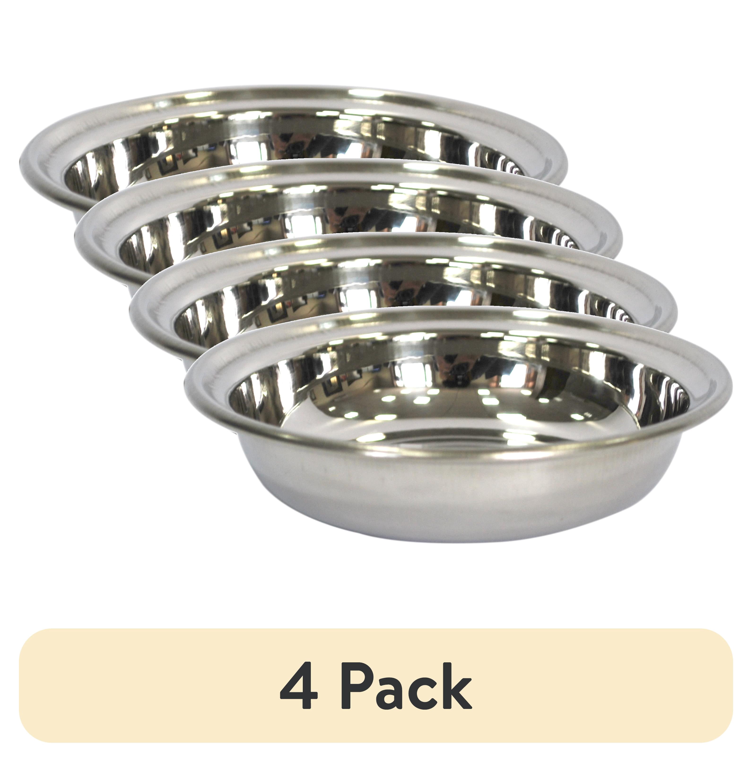 (4 pack) GoFetch Cat Water Bowl, Stainless Steel