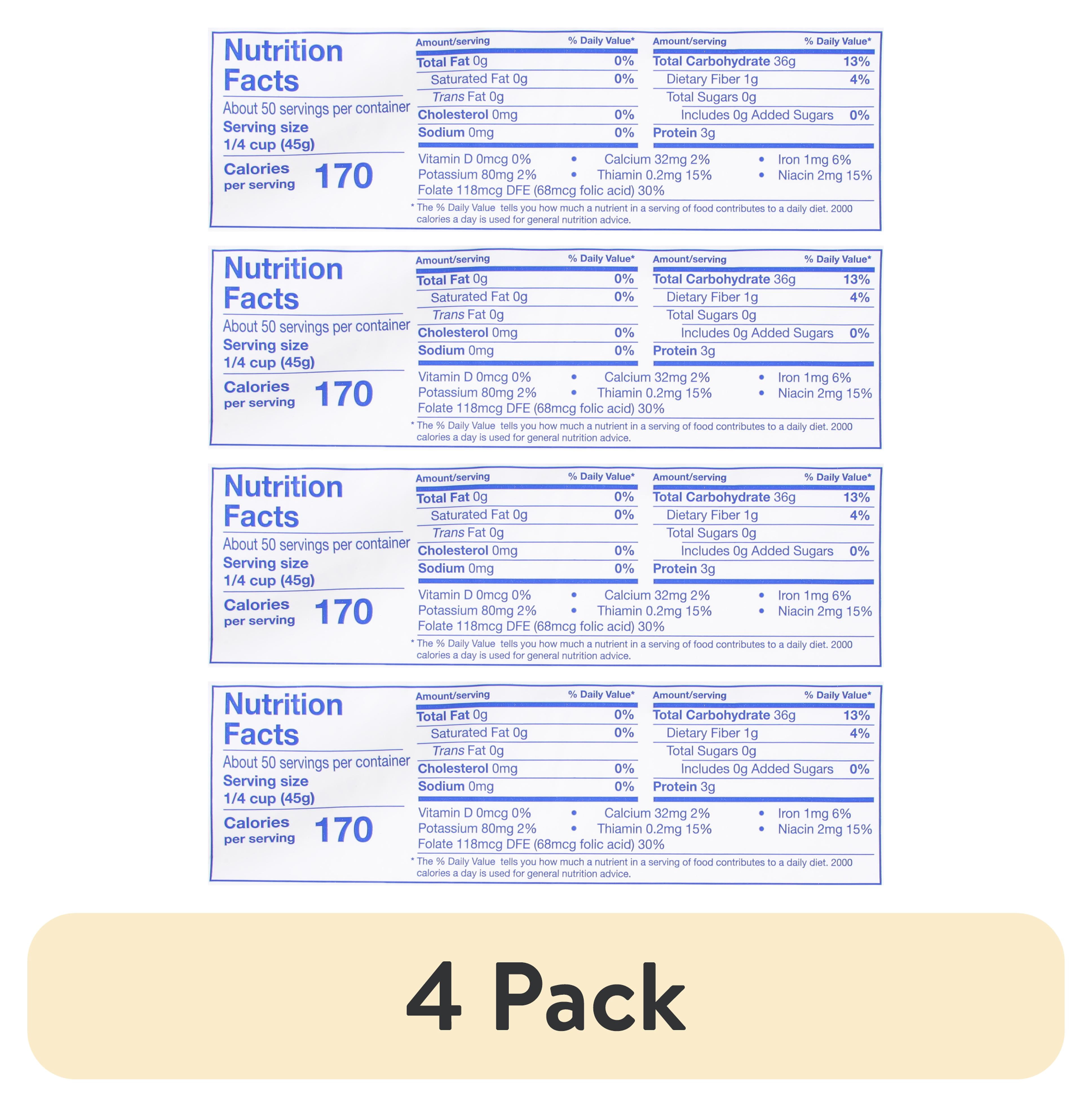 (4 pack) Gold Enriched Grain Parboiled Rice Extra Long 80 oz
