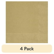 (4 pack) 24CT 6.5IN x 6.5IN Gold Disposable Paper Napkins by Way To Celebrate